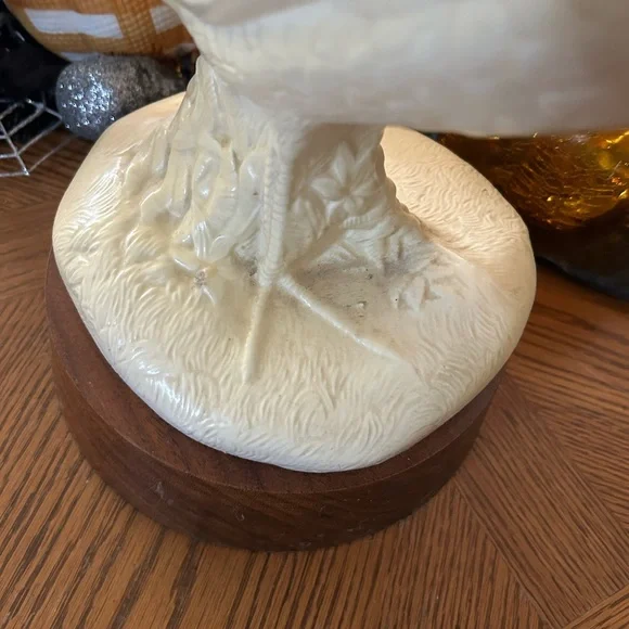 Vintage White Pheasant Sculpture Figurine Statue